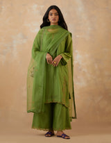 HAND EMBROIDERED DUPATTA- MATCHA