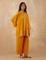 EMBROIDERED TUNIC TROUSER SET- APRICOT