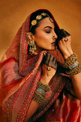 EMBROIDERED BLOUSE- BURNT ORANGE