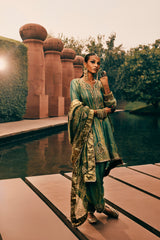 EMBROIDERED TUNIC TROUSER SET- ALOE
