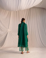 EMBROIDERED TUNIC TROUSER SET- EVERGREEN