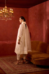 EMBROIDERED TUNIC TROUSER SET- PEARL