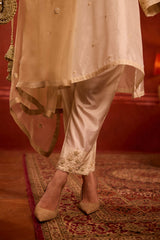 EMBROIDERED TUNIC TROUSER SET- PEARL