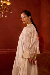 EMBROIDERED TUNIC TROUSER SET- PEARL OAT