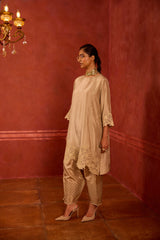 EMBROIDERED TUNIC TROUSER SET- OAT