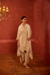 EMBROIDERED TUNIC TROUSER SET- OAT