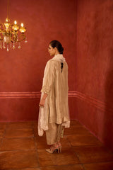 EMBROIDERED TUNIC TROUSER SET- OAT