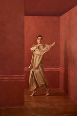 EMBROIDERED TUNIC TROUSER SET- OAT