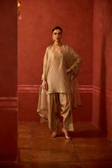 EMBROIDERED TUNIC TROUSER SET- OAT