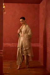 EMBROIDERED TUNIC TROUSER SET- OAT