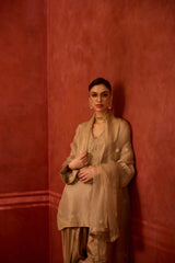 EMBROIDERED TUNIC TROUSER SET- OAT