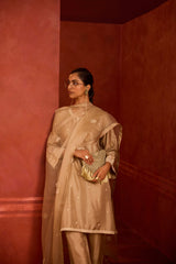 EMBROIDERED TUNIC TROUSER SET- OAT