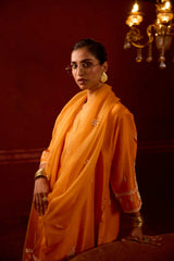 HAND EMBROIDERED DUPATTA- APRICOT