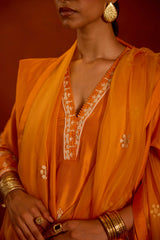 EMBROIDERED TUNIC TROUSER SET- APRICOT