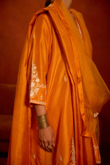 EMBROIDERED TUNIC TROUSER SET- APRICOT