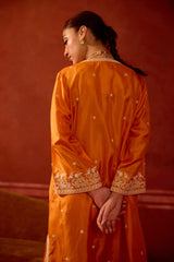 EMBROIDERED TUNIC TROUSER SET- APRICOT