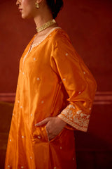 EMBROIDERED TUNIC TROUSER SET- APRICOT
