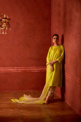 EMBROIDERED TUNIC TROUSER SET- MEADOWS/OAT