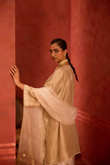EMBROIDERED TUNIC TROUSER SET- OAT/PEARL
