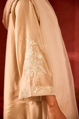 EMBROIDERED TUNIC TROUSER SET- OAT/PEARL