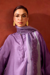 EMBROIDERED TUNIC TROUSER SET- LAVENDER