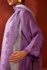 EMBROIDERED TUNIC TROUSER SET- LAVENDER