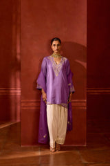 HAND EMBROIDERED DUPATTA- LAVENDER