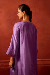 EMBROIDERED TUNIC TROUSER SET- LAVENDER