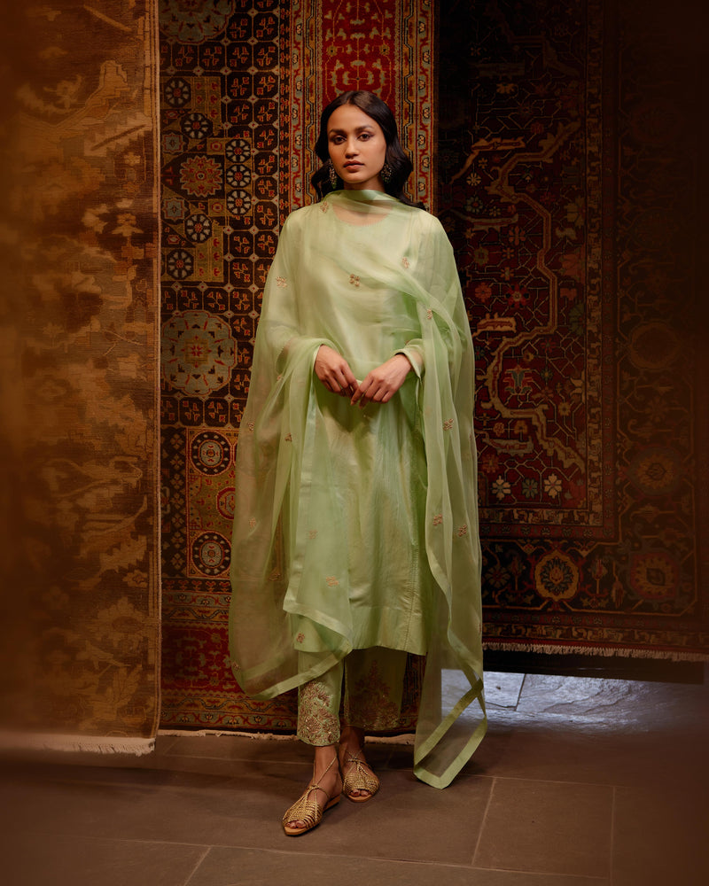 EMBROIDERED TUNIC TROUSER SET- VIRGIN