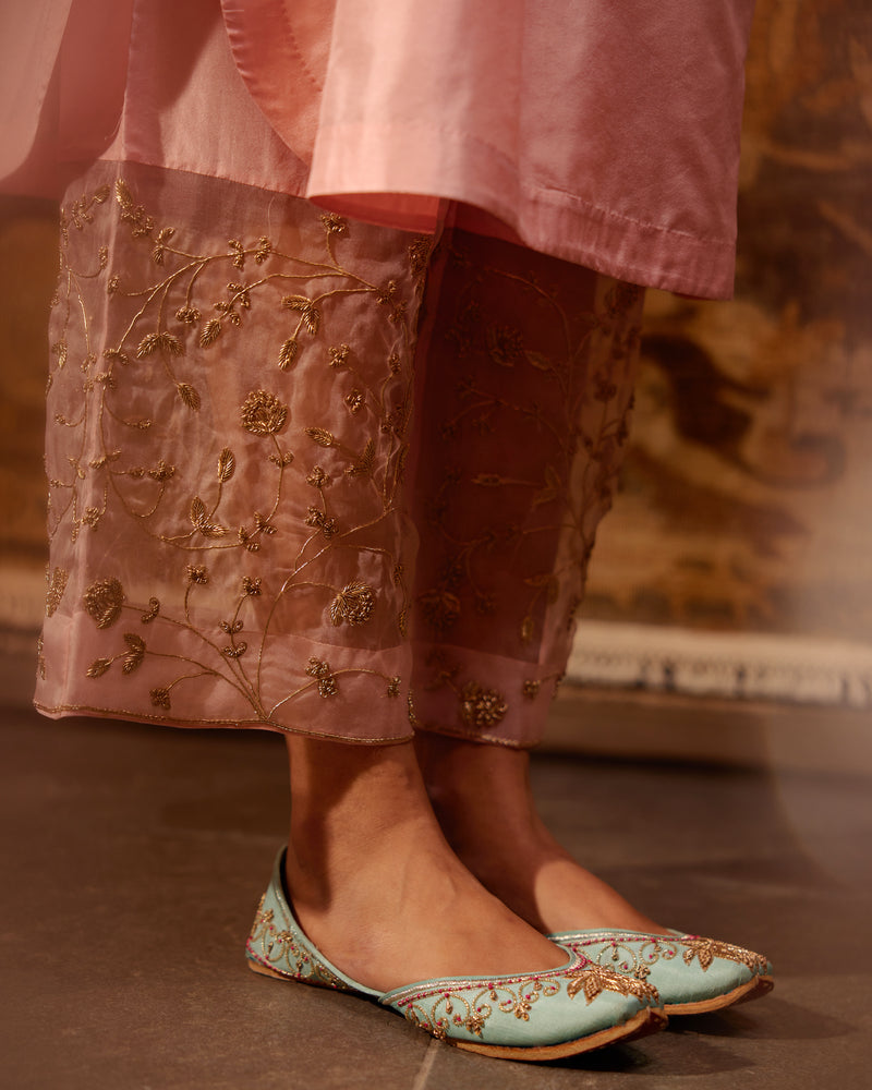 EMBROIDERED TUNIC TROUSER SET- BLUSH