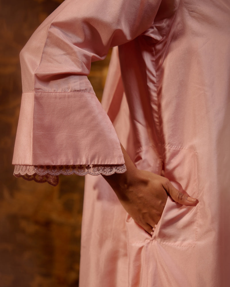EMBROIDERED TUNIC TROUSER SET- BLUSH