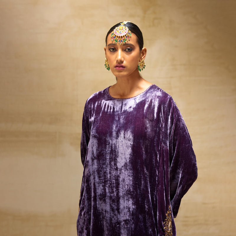 SILK VELVET TUNIC TROUSER SET