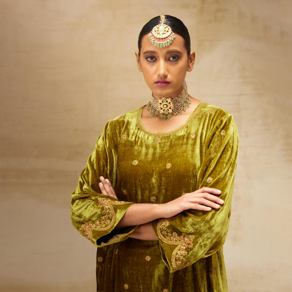 SILK VELVET TUNIC TROUSER SET