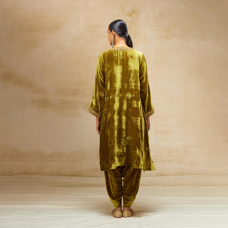 SILK VELVET TUNIC TROUSER SET