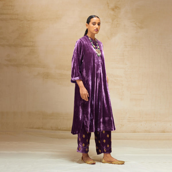 SILK VELVET TUNIC TROUSER SET