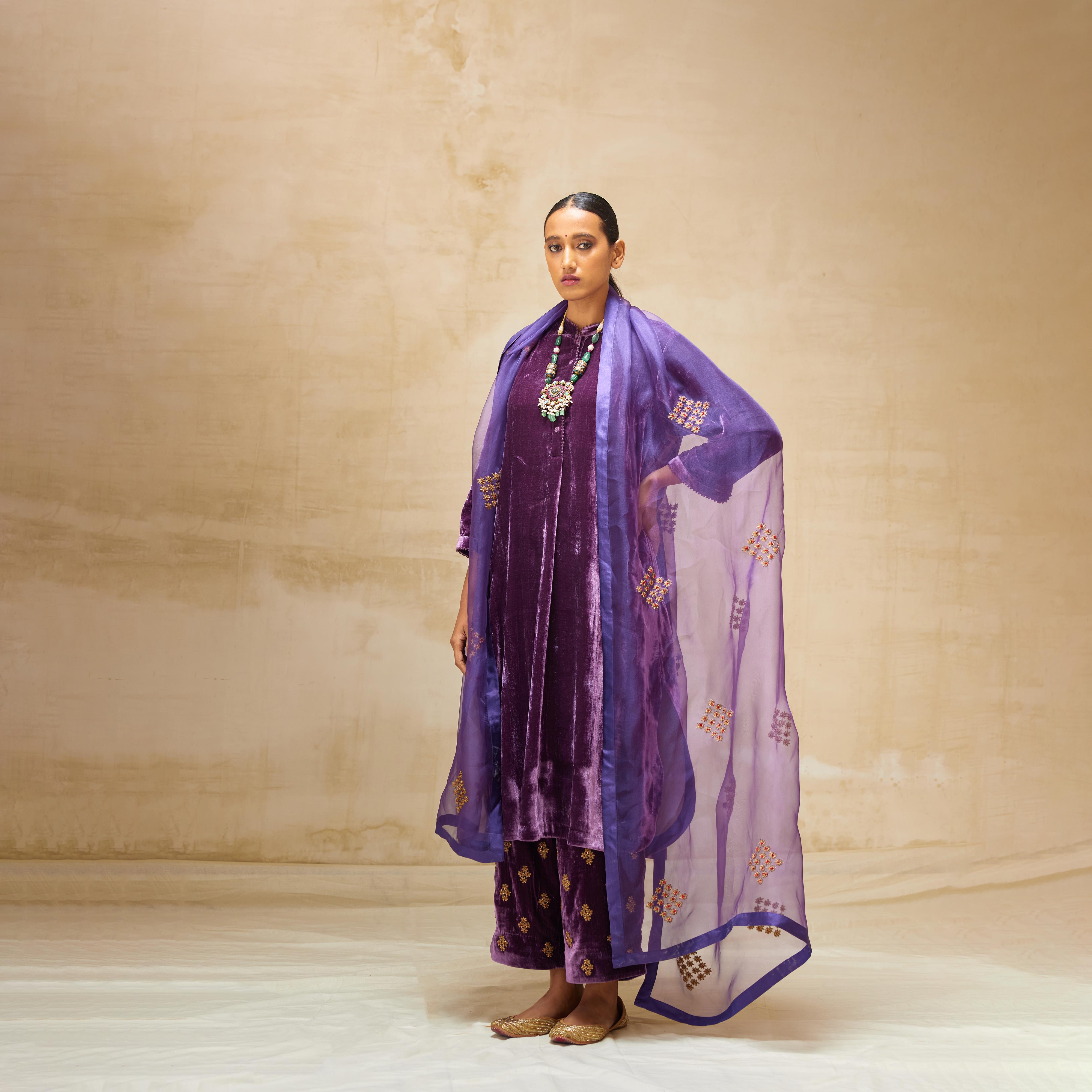 SILK VELVET TUNIC TROUSER SET – BRIH
