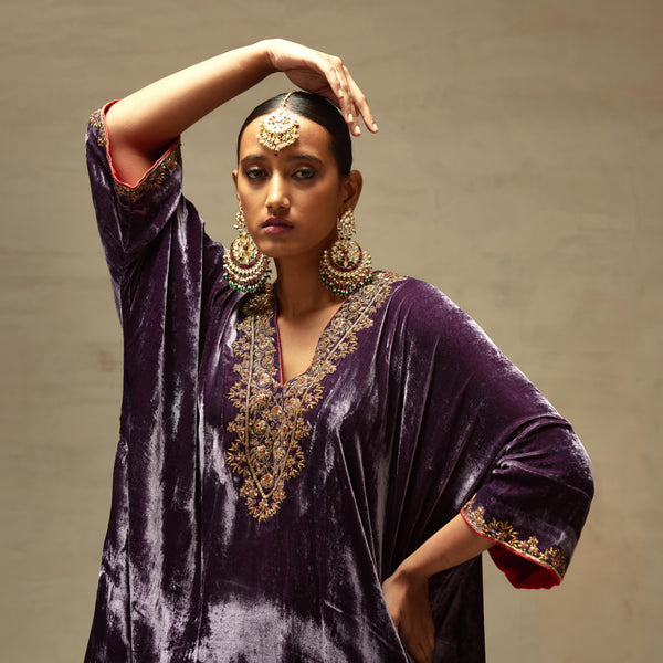 SILK VELVET TUNIC TROUSER SET