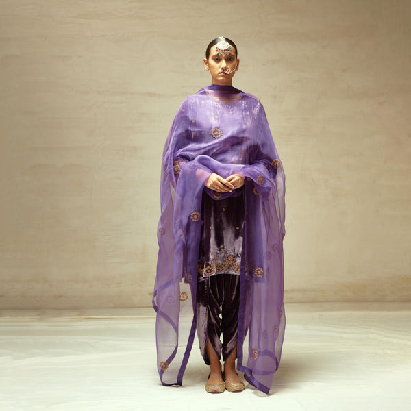 SILK VELVET TUNIC TROUSER SET