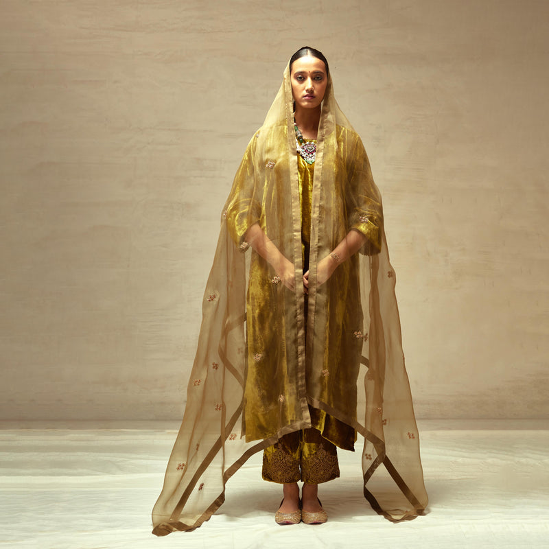 SILK VELVET TUNIC TROUSER SET