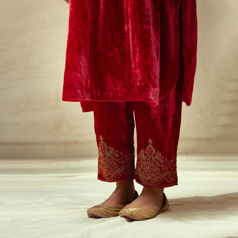 SILK VELVET TUNIC TROUSER SET