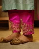 EMBROIDERED TUNIC TROUSER SET- AQUA
