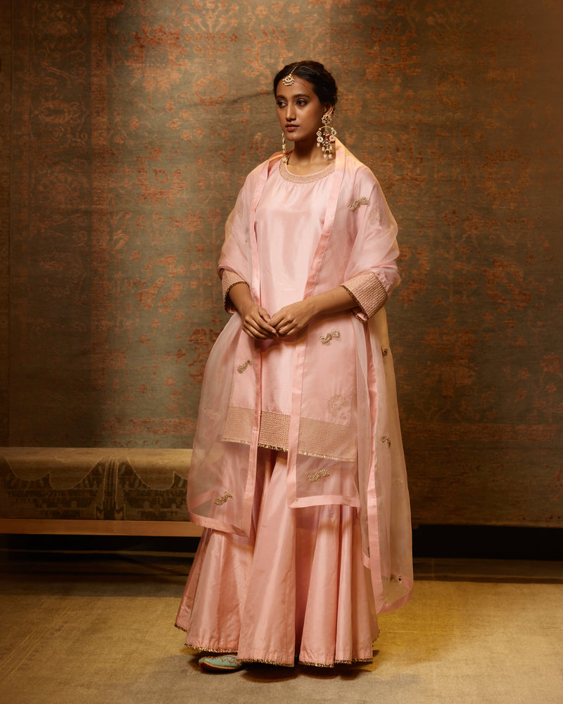 EMBROIDERED TUNIC TROUSER SET- BLUSH