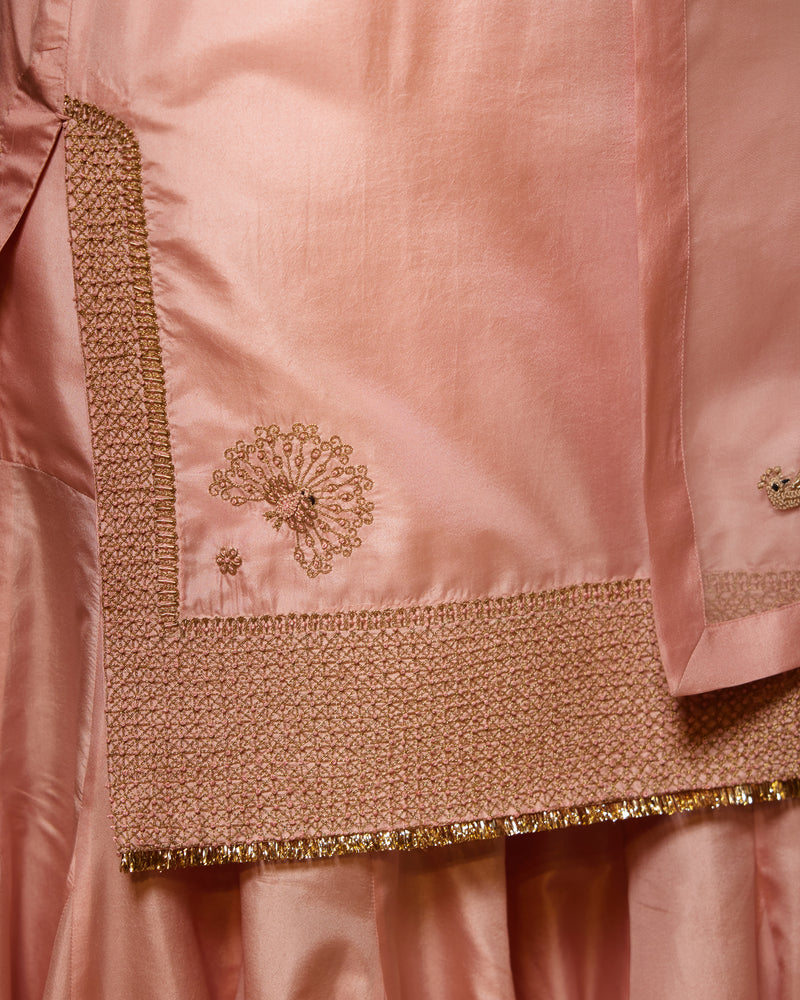 EMBROIDERED TUNIC TROUSER SET- BLUSH