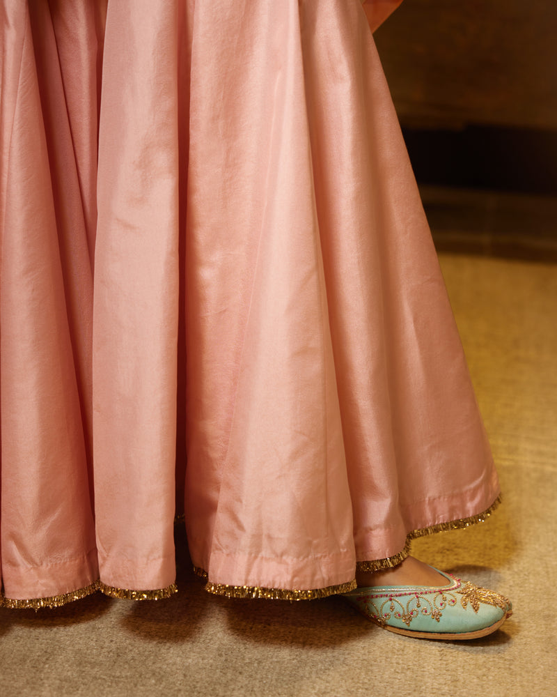 EMBROIDERED TUNIC TROUSER SET- BLUSH