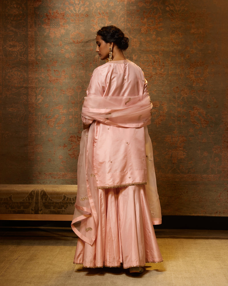 EMBROIDERED TUNIC TROUSER SET- BLUSH
