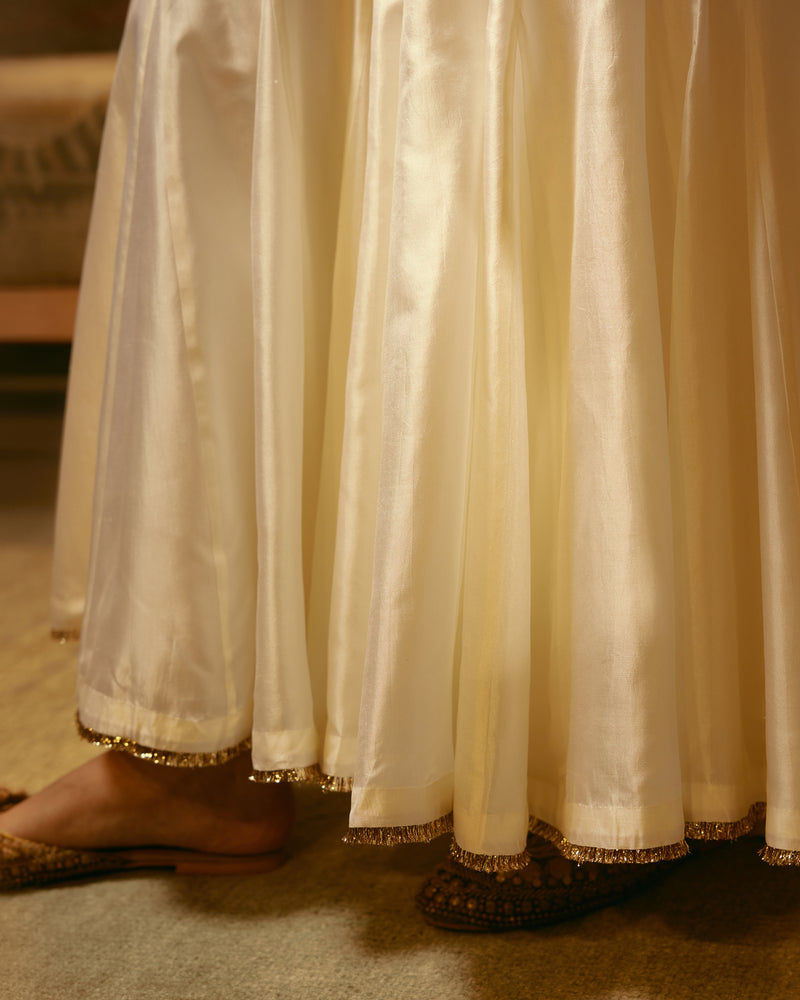 EMBROIDERED TUNIC TROUSER SET- IVORY