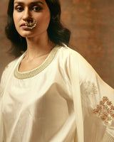 EMBROIDERED TUNIC TROUSER SET- IVORY