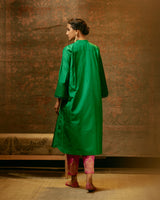 EMBROIDERED TUNIC TROUSER SET- GREEN/PINK