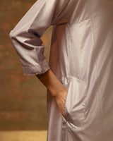 EMBROIDERED TUNIC TROUSER SET- LILAC