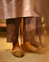 EMBROIDERED TUNIC TROUSER SET- LILAC
